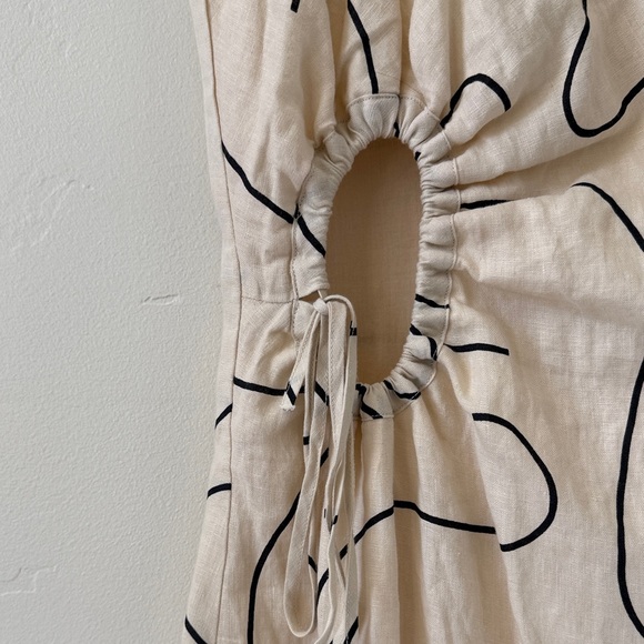 NWT Magaschoni 100% Linen Cream Sleeveless Summer Midi Dress Resortwear Vacation - Picture 4 of 14